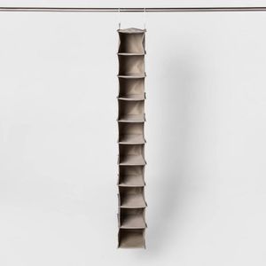 10 Shelf Hanging Shoe Storage Organizer Gray